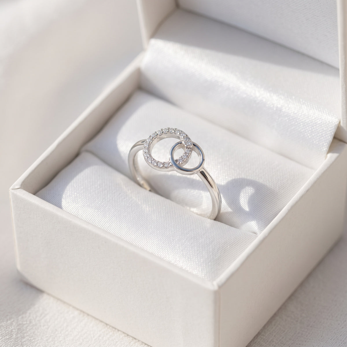 Big Sis Little Sis ring in its gift box