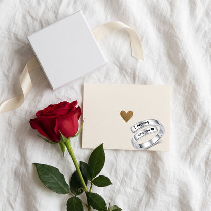 Wrap ring with keepsake card and rose
