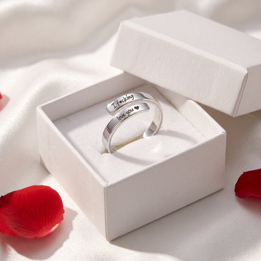 I F*cking Love You wrap ring in its gift box