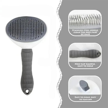 Brush features: stainless pins, non-slip handle, easy clean