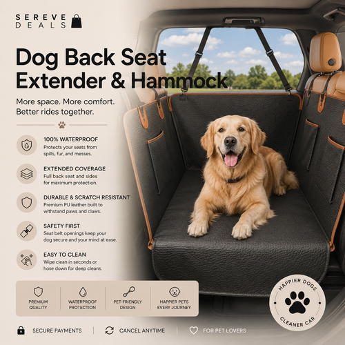SEREVE Dog Back Seat Extender & Hammock