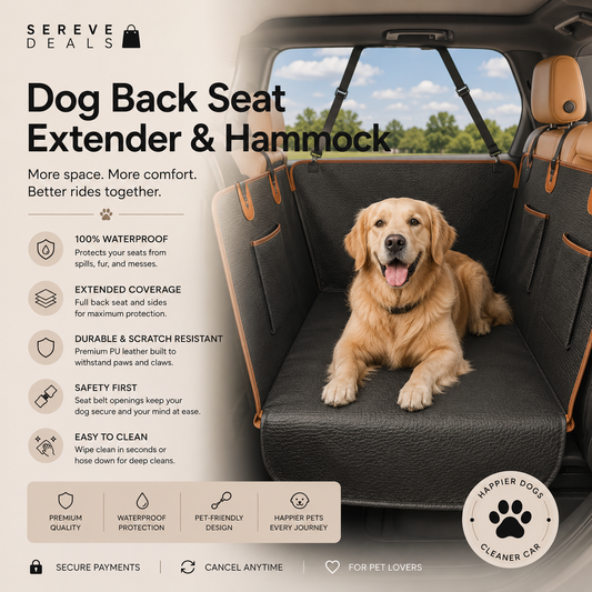 SEREVE Dog Back Seat Extender & Hammock
